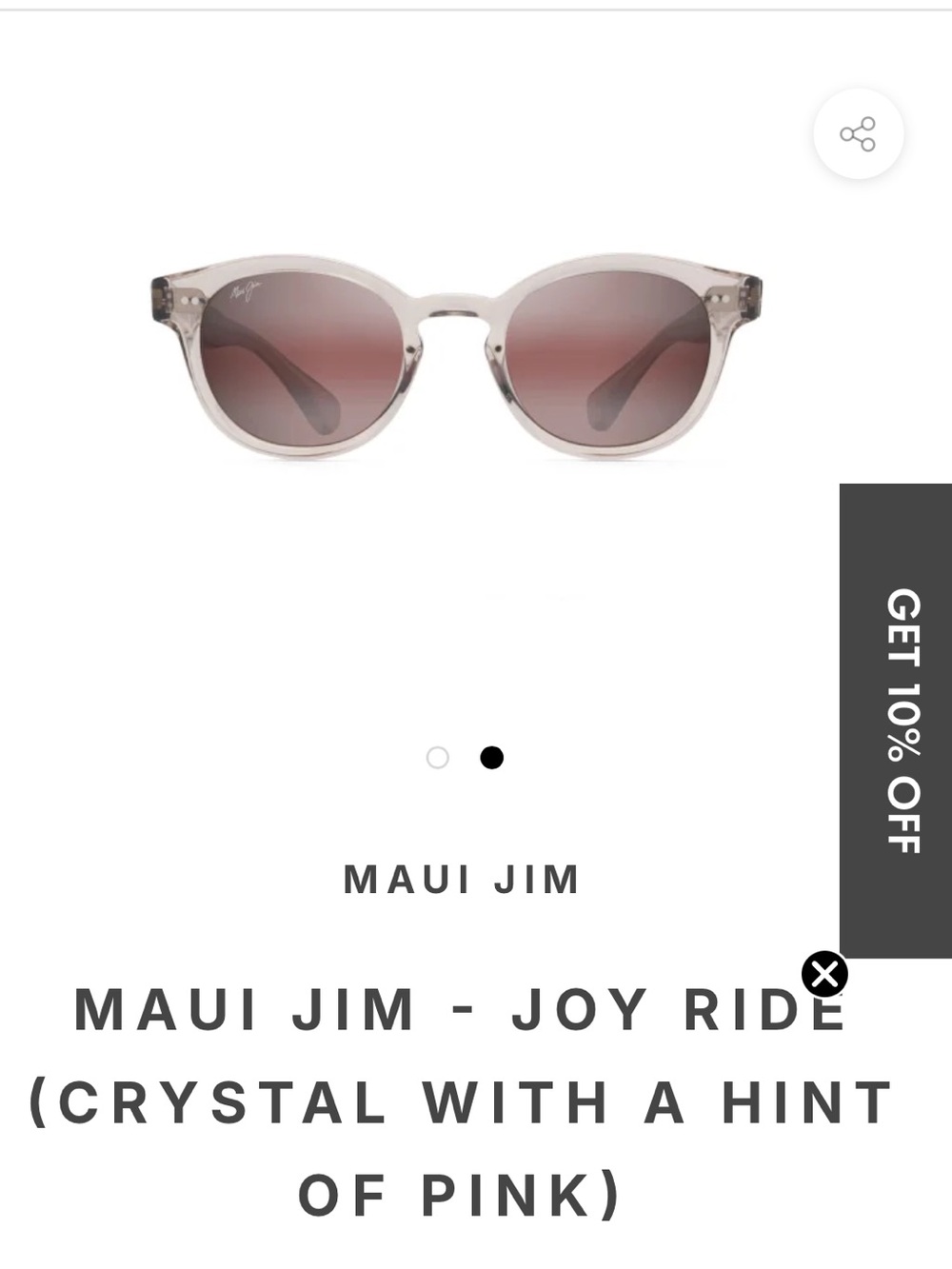 Maui Jim Round Translucent Taupe Gray Sunglasses with Gradient Lenses